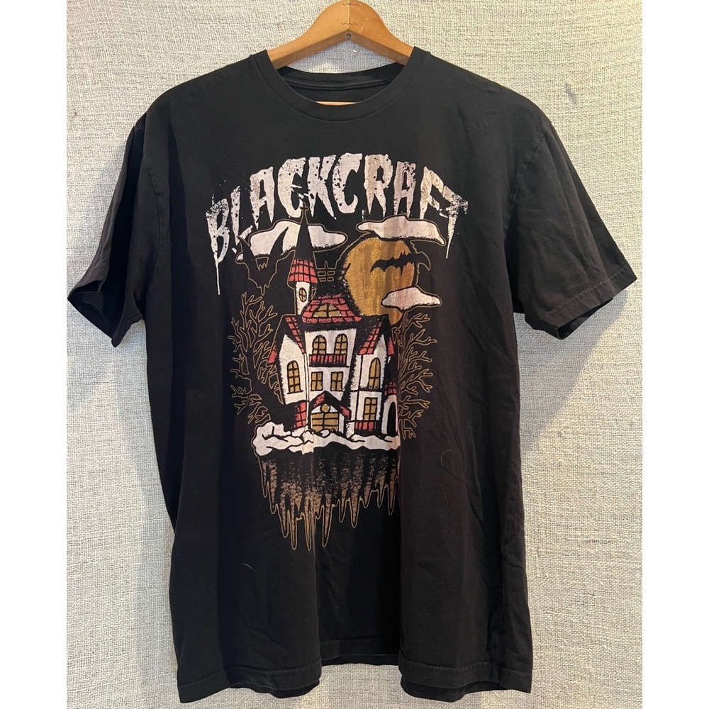 Blackcraft Cult Haunted House Graphic T-Shirt Black Mens Large Spooky Goth Tee